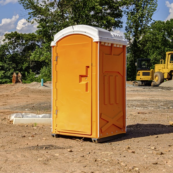 how often are the portable restrooms cleaned and serviced during a rental period in Brant Lake South Dakota